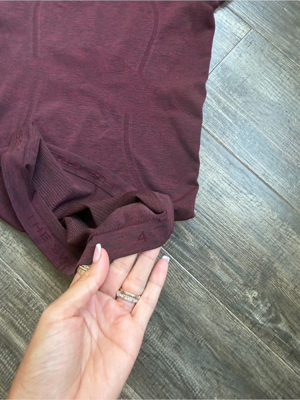 Burgundy Lululemon short sleeve shirt #athletic #activewear - Picture 3 of 3